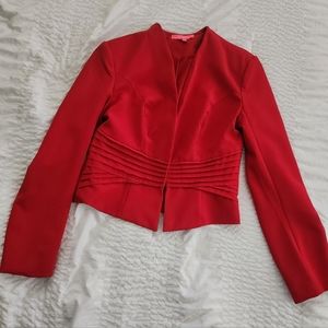 Red Cropped Blazer